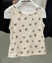 aimoha KIDS 【aimoha-KIDS-】フローラル柄タンクトップ アイモハ トップス ノースリーブ・タンクトップ ホワイト ベージュ