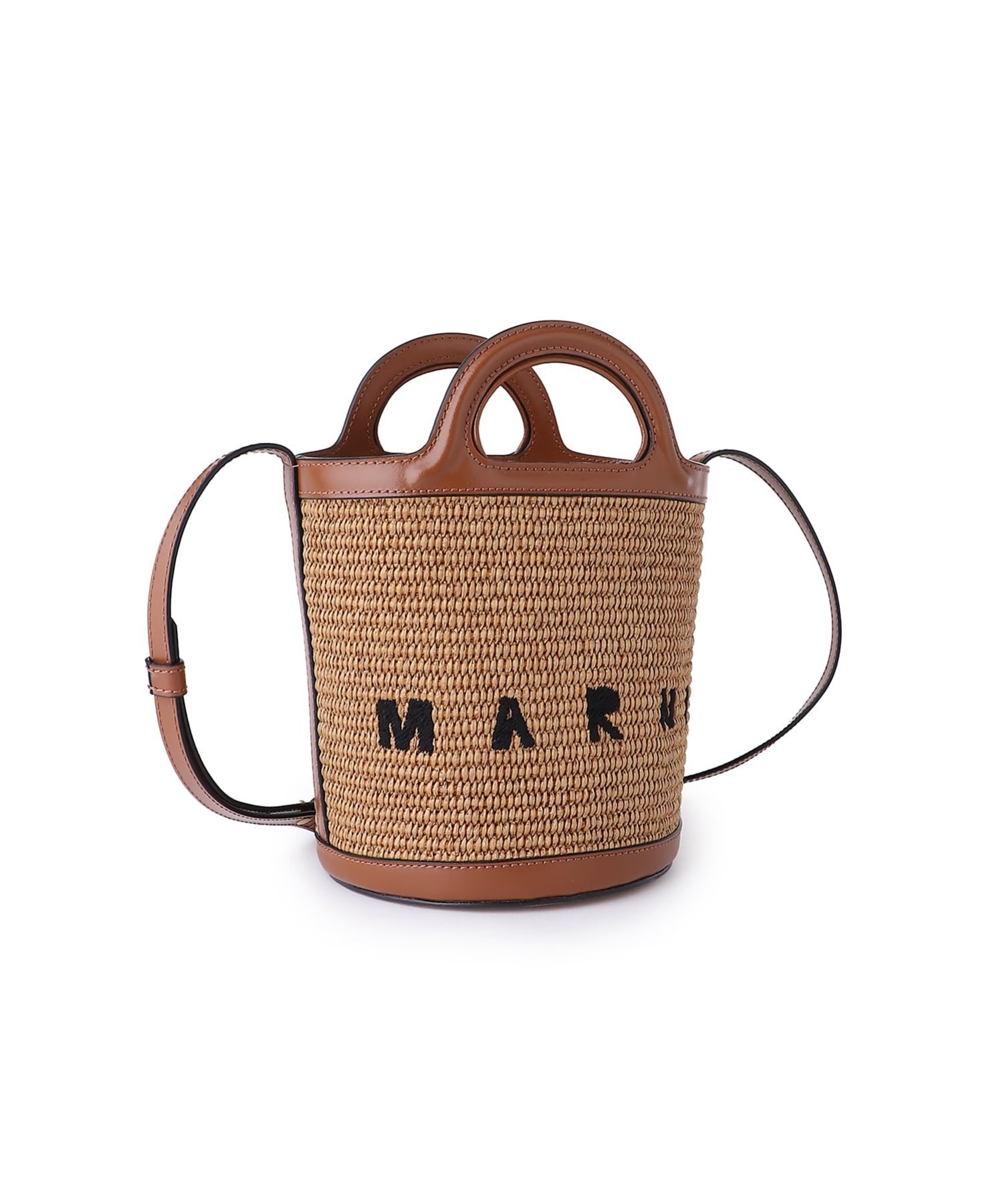 MARNI トロピカリア ミニバケットバッグ マルニ バッグ かごバッグ ブラウン ブラック【送料無料】