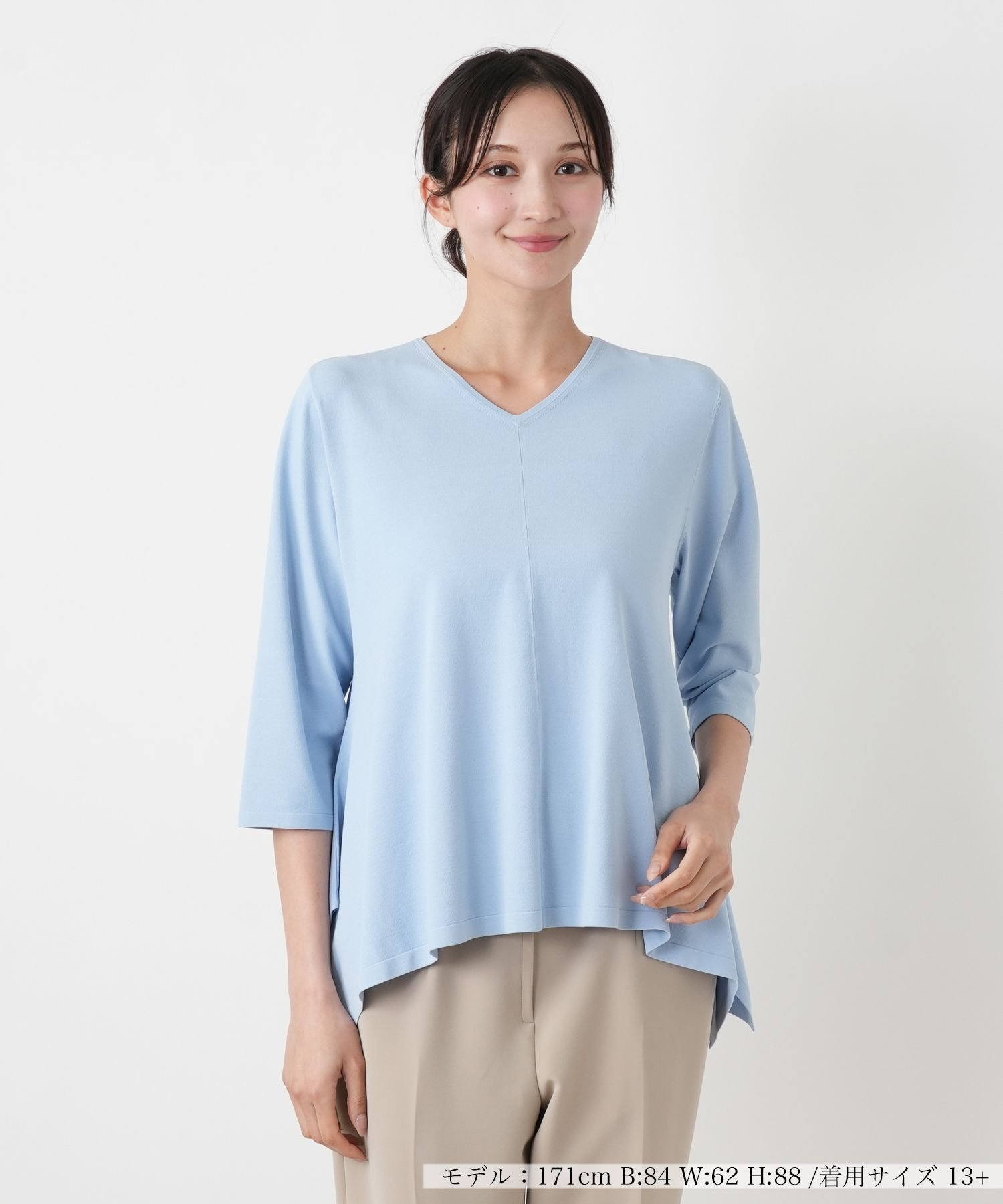 【SALE／47%OFF】Leilian PLUS HOUSE セーター レリアン　プラスハウス トップス ニット ブルー グリーン【送料無料】
