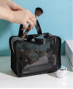 Pochi Pouch Pochi Pouch/(W)シンプルブラックメッシュポーチ チェルカ 財布・ポーチ・ケース ポーチ ブラック