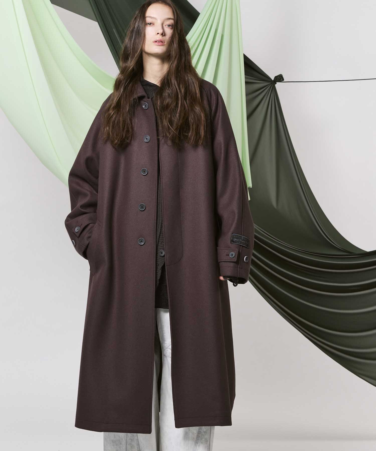 MAISON SPECIAL Super140s Prime-Over Melton Balmachan Coat メゾンスペシャル ジャケット・アウター ステ...