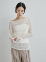 MIESROHE 【ウォッシャブル】ワンショルドレープフロッキーチュールTOPS ミースロエ トップス カットソー・Tシャツ グレー ホワイト ネイビー ブルー...