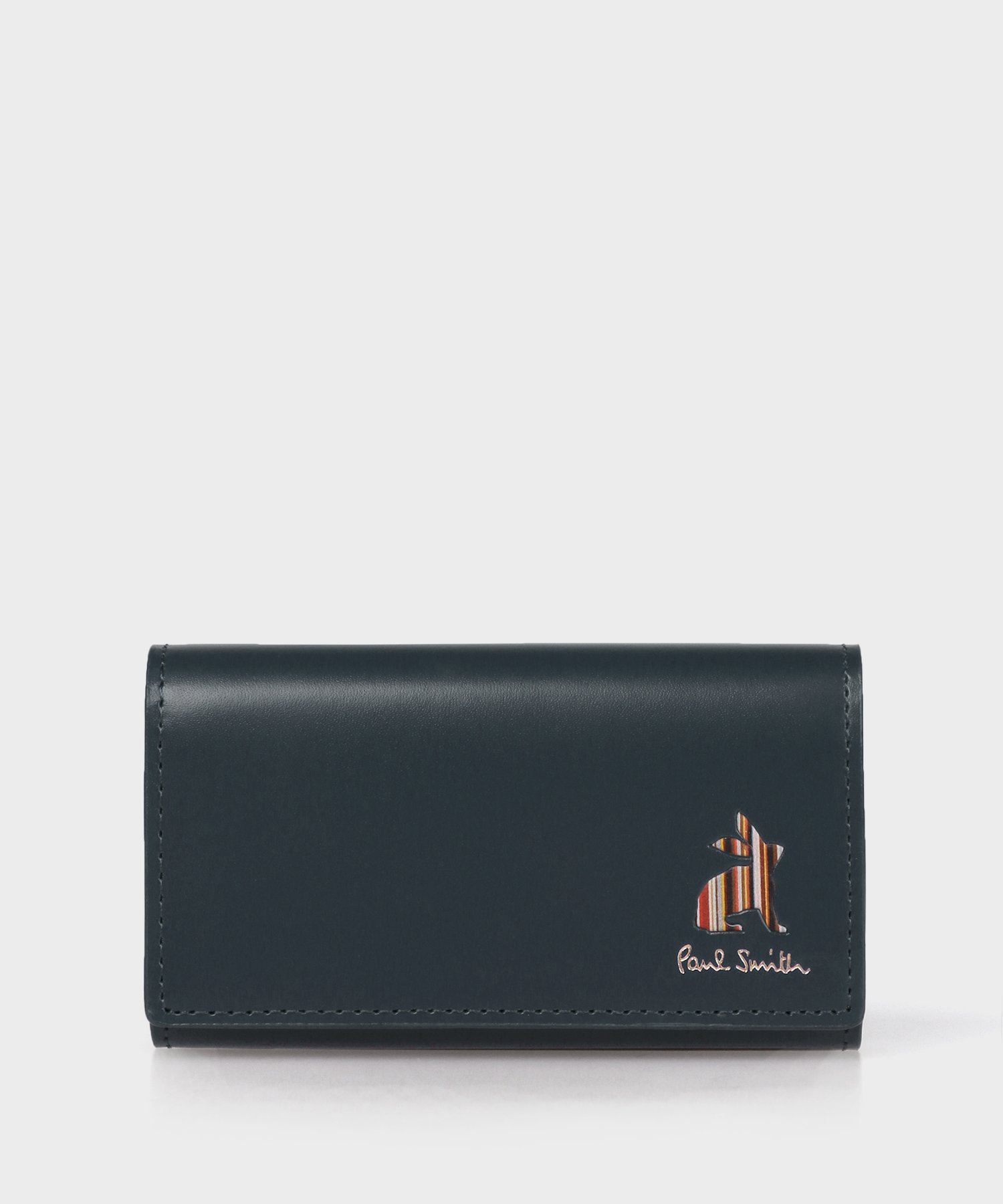 【SALE／30%OFF】Paul Smith 【公式】マーケトリーストライプラビット キーケース ポール・スミス　アウトレット 財布・ポーチ・ケース その他の財布・ポーチ・ケース ネイビー ブラック【送料無料】