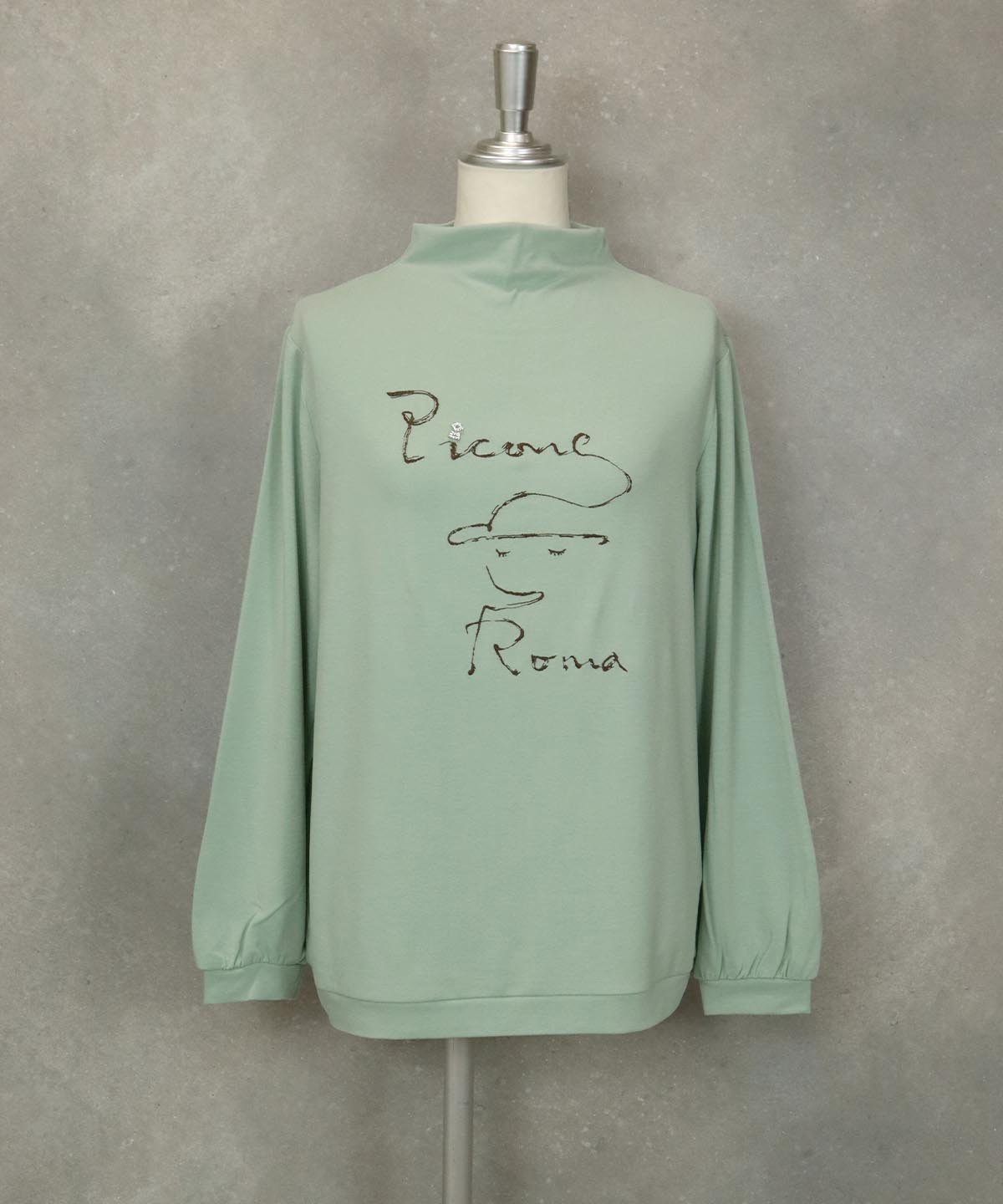 【SALE／40%OFF】STUDIO PICONE 手書き風ボトルネックプルオーバー スタジオピッコーネ トップス カットソー・Tシャツ ホワイト ブラック グリーン パープル【送料無料】
