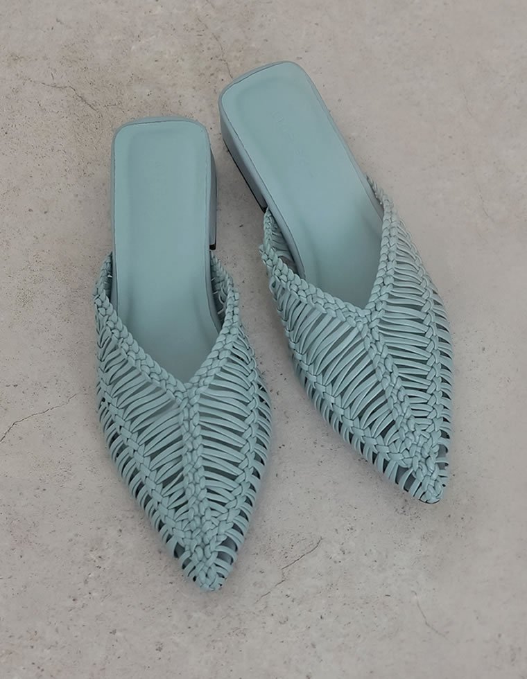 【SALE／40%OFF】Re:EDIT フェイクレザーメッシュローヒールサンダル リエディ シューズ・靴 サンダル ホワイト ブルー ブラック【送料無料】 stylife-15052002 Rakuten Fashion サンプル画像3