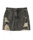 X-girl X-girl/(U)DISTRESSED DNM MN SK エックスガール スカート ミニスカート ブルー ブラック【送料無料】