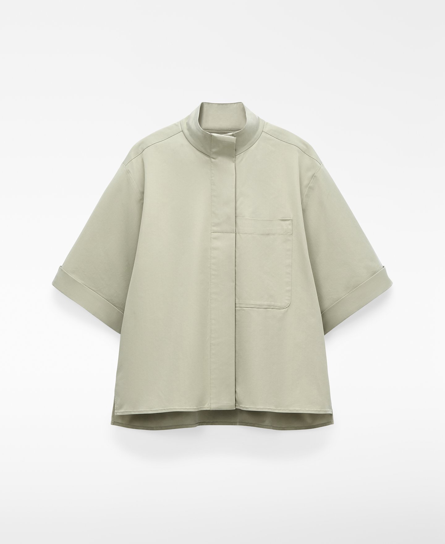ADOLFO DOMINGUEZ ニュアンスカラー バンドカラーシャツ レディース【26SS】 アドルフォドミンゲス トップス シャツ・ブラウス グリーン