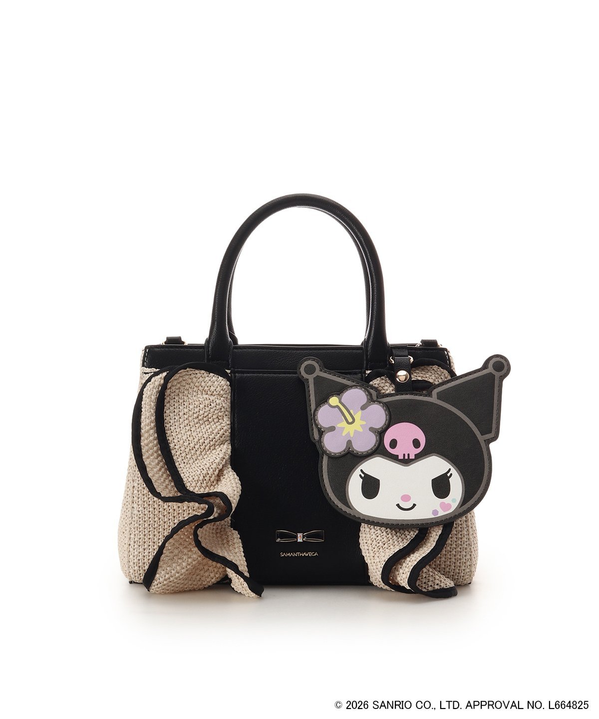 SAMANTHAVEGA サンリオキャラクターズコレクション「クロミ」 フリルかごバッグ サマンサ ベガ バッグ ハンドバッグ ブラック【送料無料】