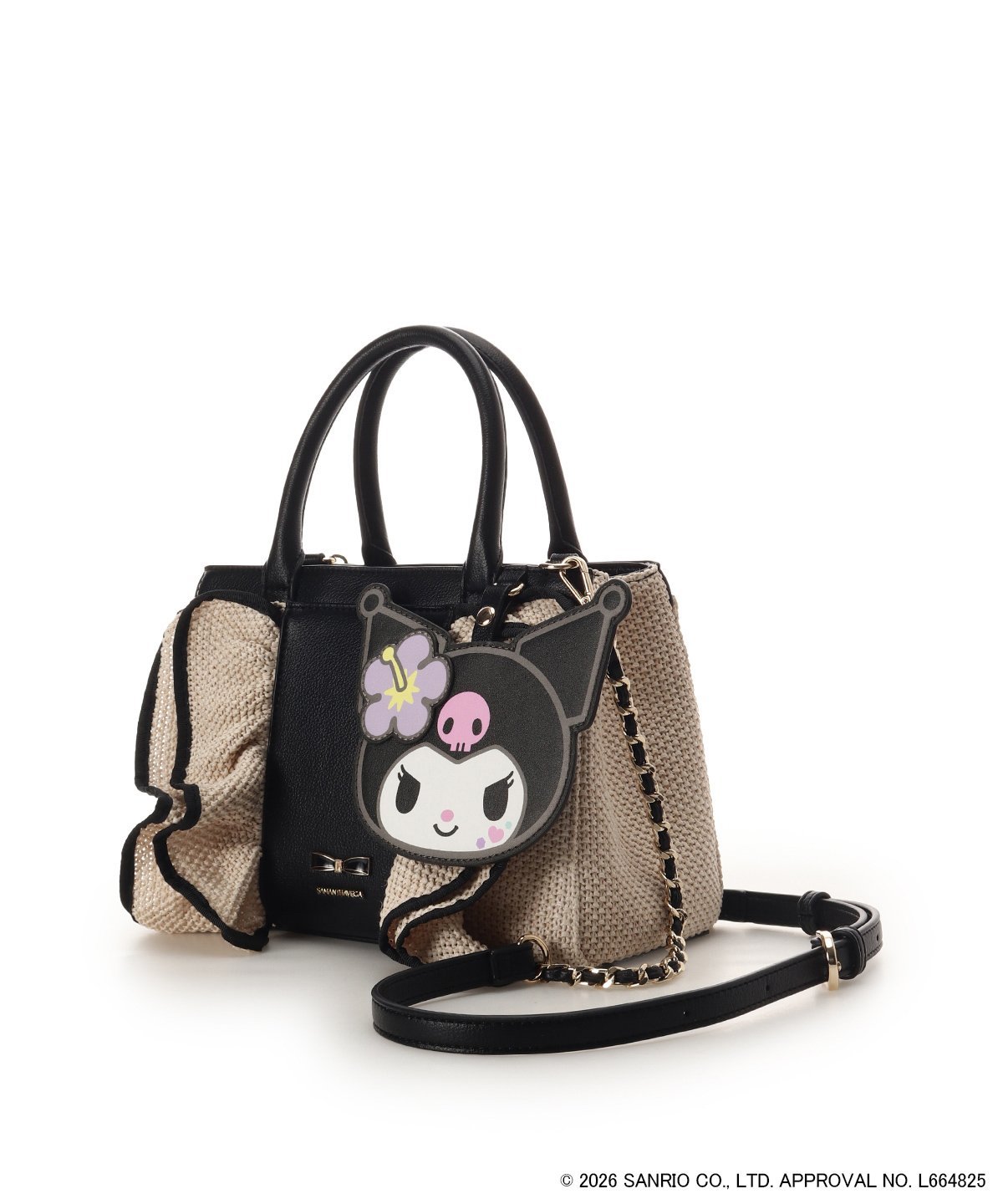 SAMANTHAVEGA サンリオキャラクターズコレクション「クロミ」 フリルかごバッグ サマンサ ベガ バッグ ハンドバッグ ブラック