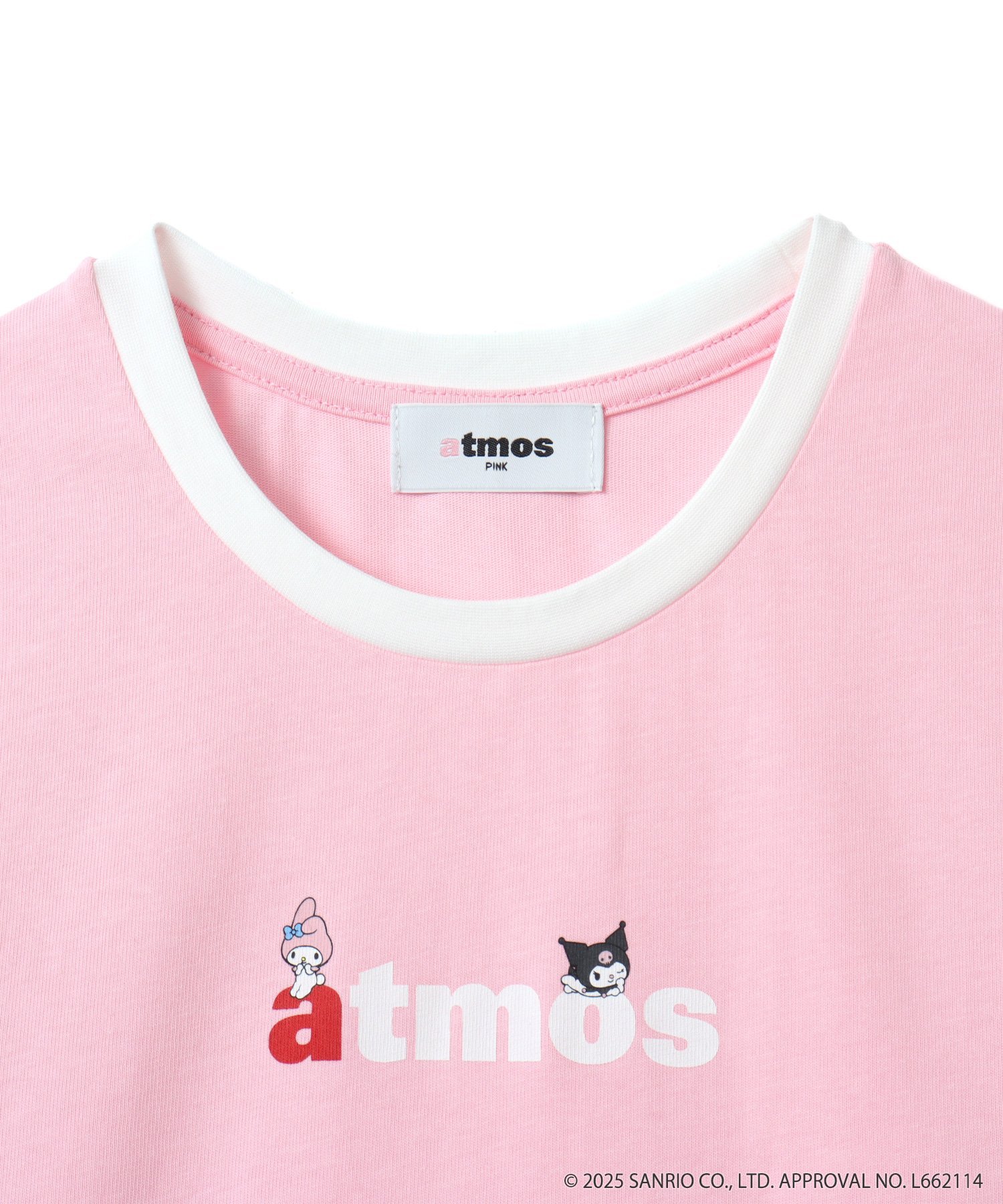 atmos pink atmos pink x MY MELODY & KUROMI Ringer Neck T-shirt PINK アトモス トップス カットソー・Tシャツ ピンク