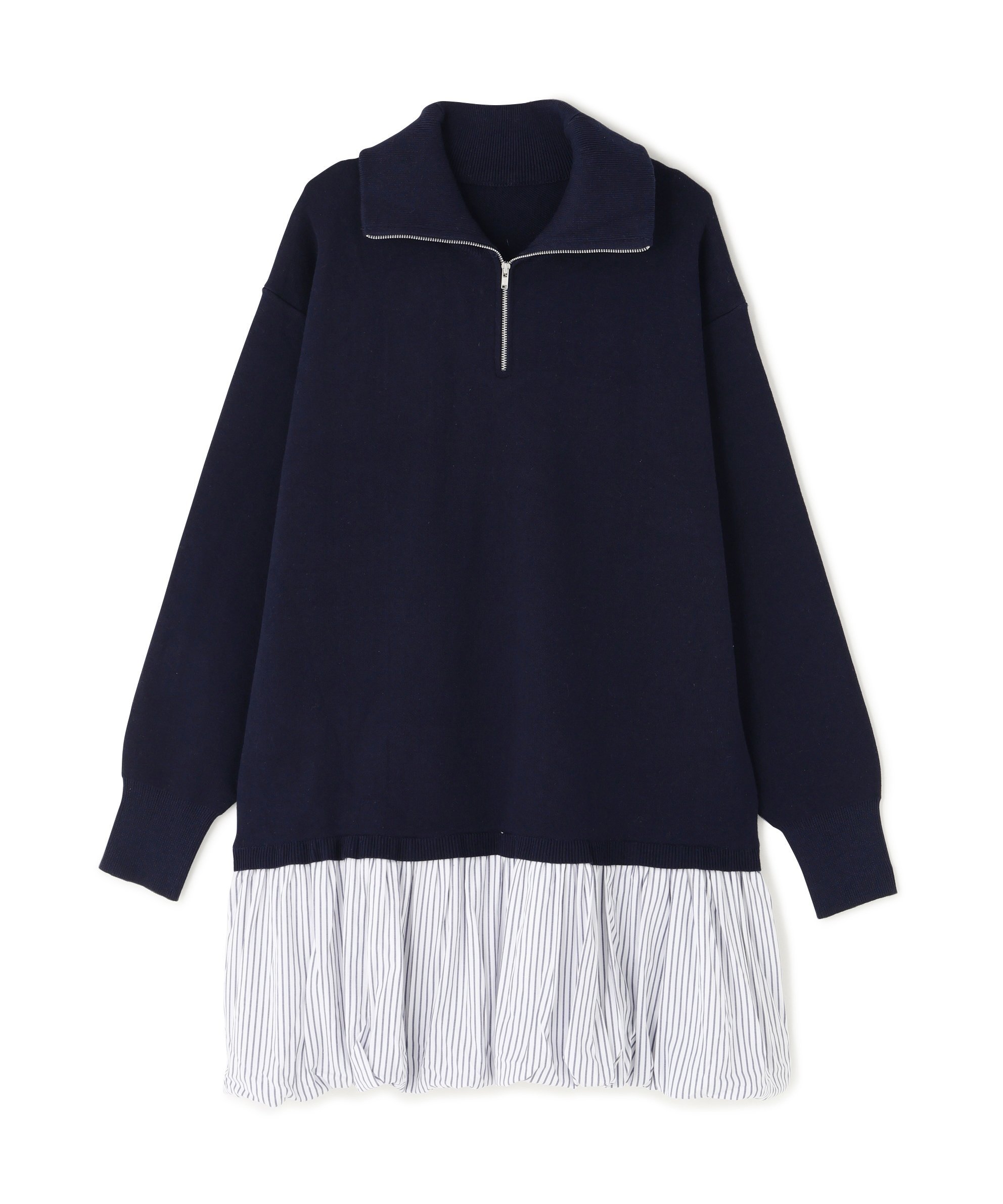 NATURAL BEAUTY BASIC ＜N.＞バルーンミニニットワンピース ナチュラルビューティベーシック ワンピース・ドレス その他のワンピース・ドレス ネイビー ホワイト