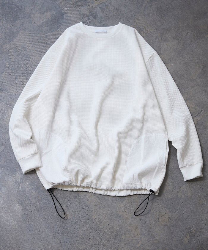 Firsthand サイドポケット スピンドル テックサーマル クルー フリークスストア トップス カットソー・Tシャツ ホワイト グレー ブラック ブルー【送料無料】