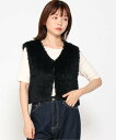 ローリーズファーム 服 レディース 【SALE／36%OFF】LOWRYS FARM (W)ミニファーベスト ローリーズファーム トップス ベスト・ジレ ブラック ブルー ホワイト