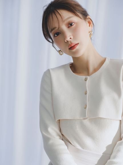 【SALE／50%OFF】SNIDEL クロップドカーデアンサンブル スナイデル トップス ニット ブラック【送料無料】のサムネイル