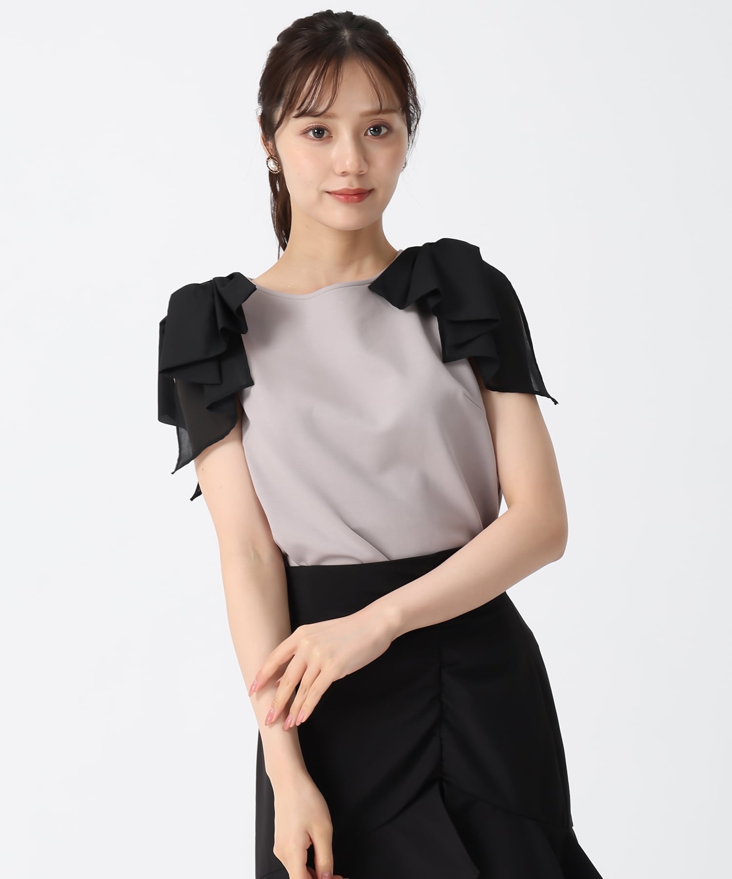 31 Sons de mode 2025秋冬新作 ショルダーリボンカットソー トランテアン ソン ドゥ モード トップス シャツ・ブラウス パープル ブラウン【送料無料】のサムネイル