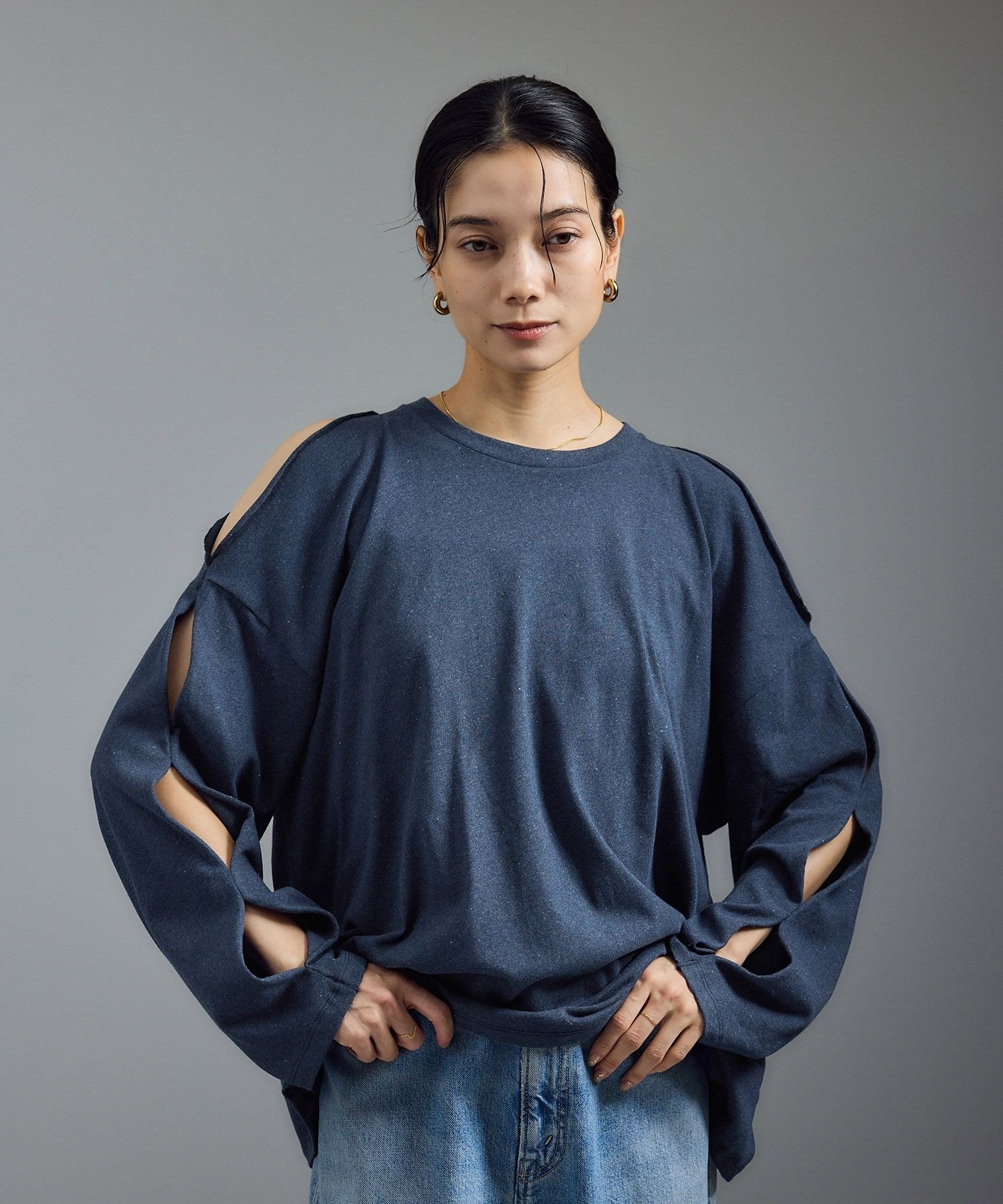 SALON adam et rope' 【Baserange(ベースレンジ)】PIN LONG SLEEVE TEE サロン アダム エ ロペ トップ..