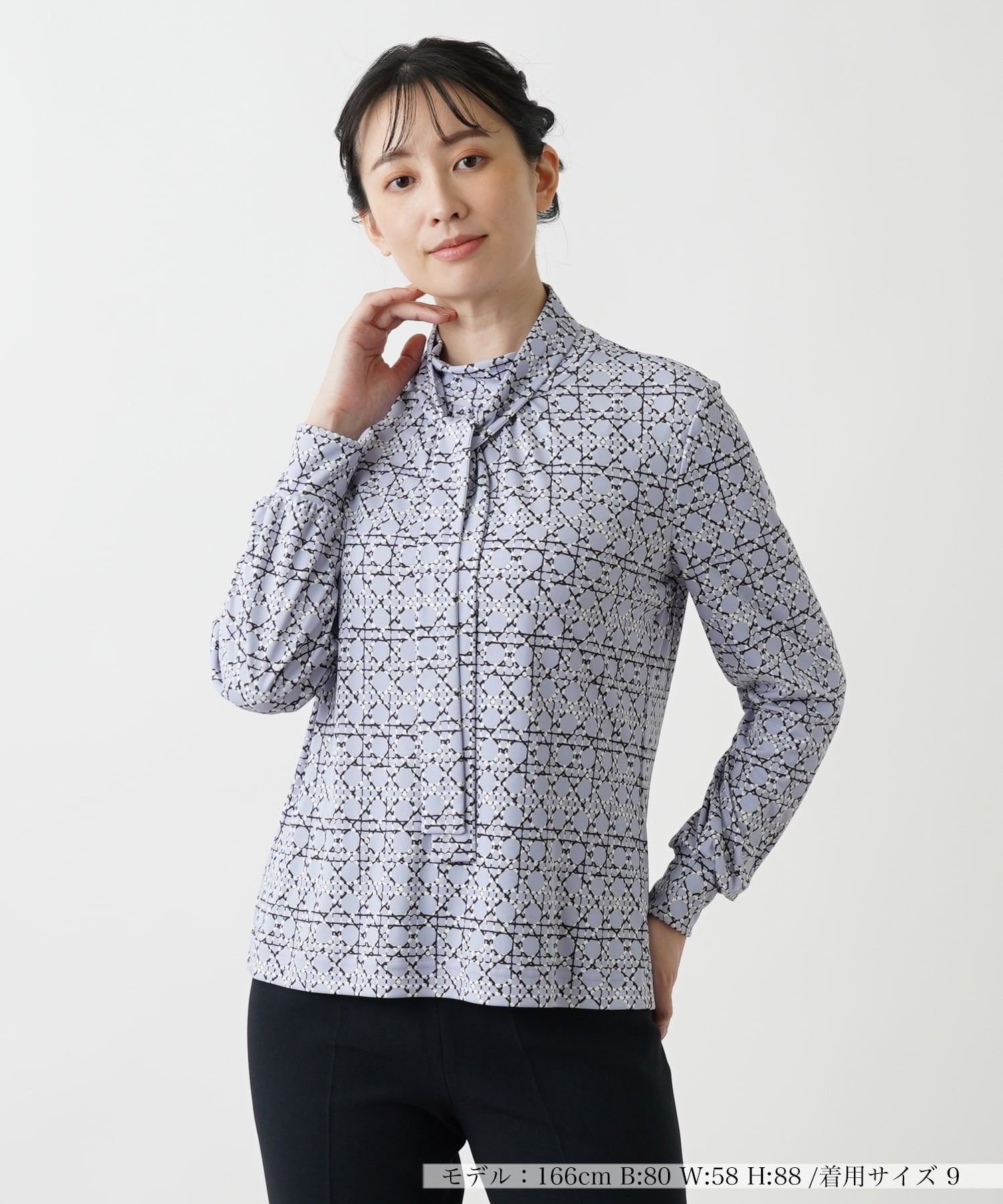 Leilian ボウタイカットソー レリアン トップス カットソー・Tシャツ パープル