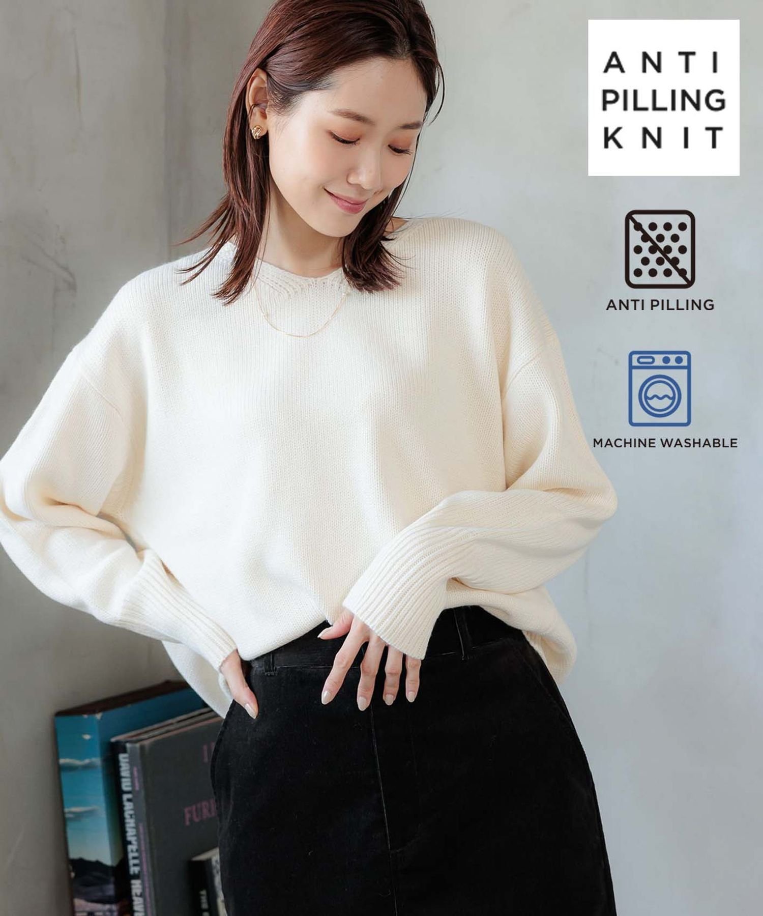 【SALE／40%OFF】GLOBAL WORK (W)ケダマニナリニクイVPO グローバルワーク トップス ニット ホワイト ブラック レッド ブラウン ブルーのサムネイル