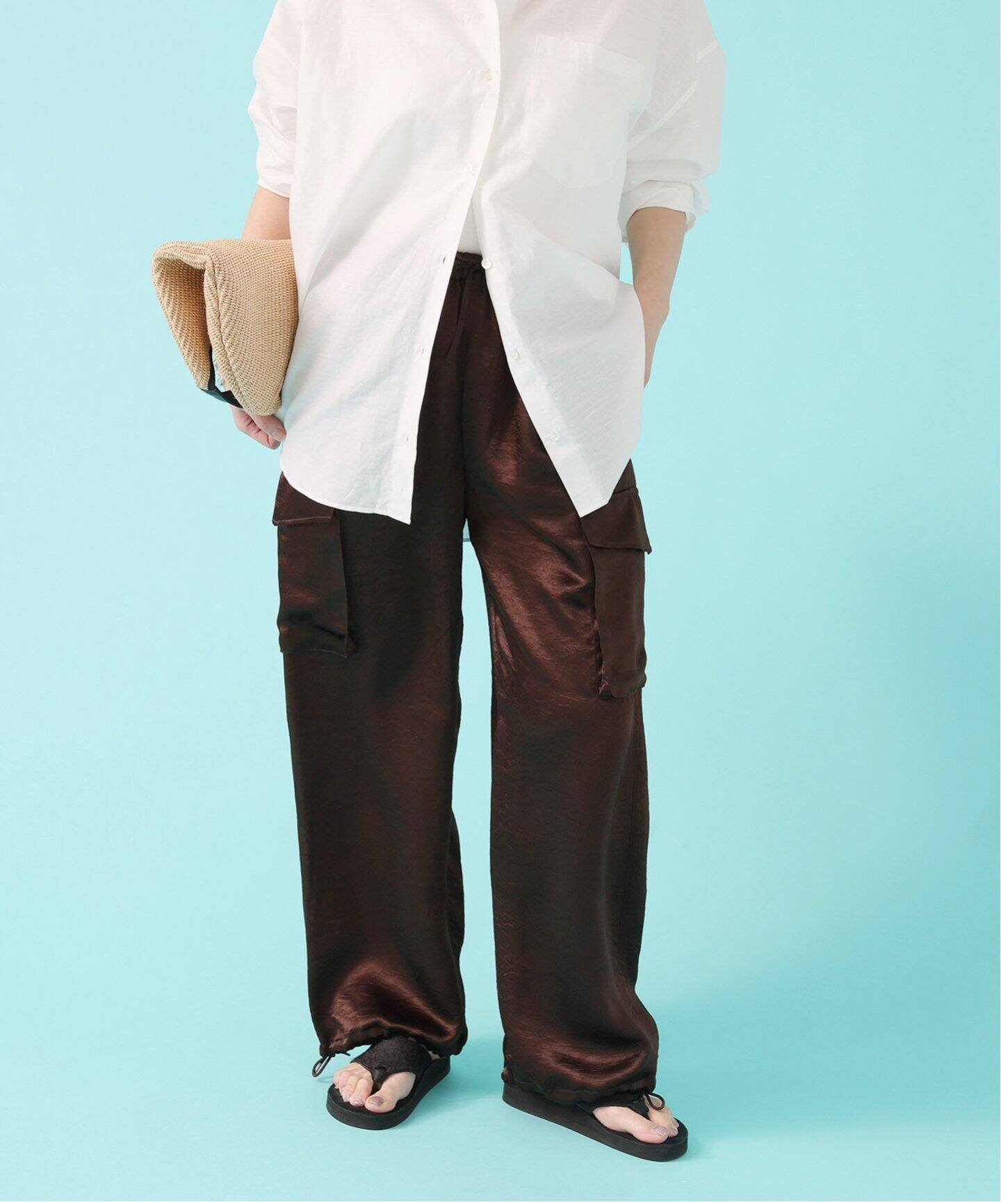 JOURNAL STANDARD 《予約》【&FUNCTION】ヴィンテージサテンカーゴパンツ ジャーナル スタンダード パンツ カーゴパンツ ブラウン【送料無料】のサムネイル