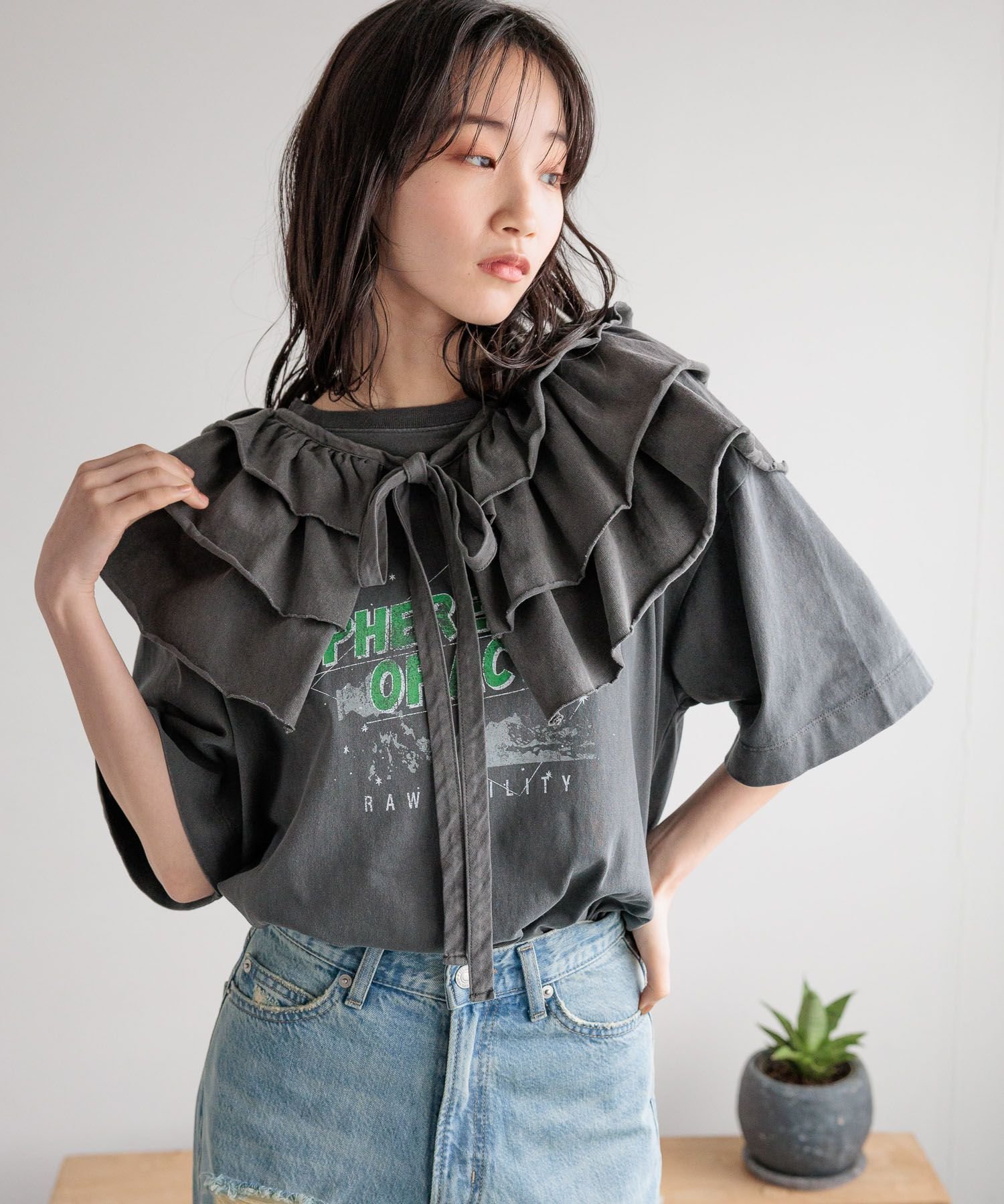 LOWRYS FARM マルチフリルベルト ローリーズファーム ファッション雑貨 ベルト グレー ホワイトのサムネイル