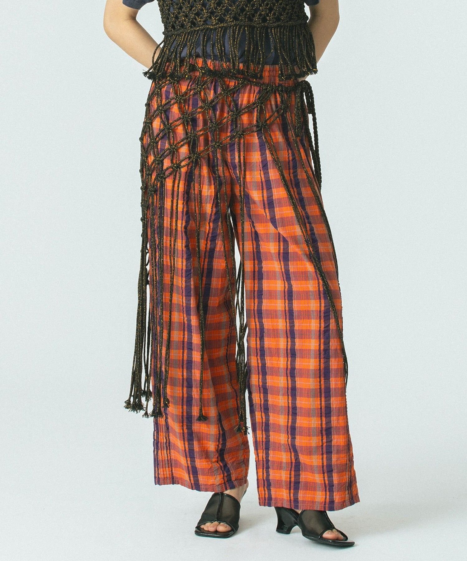 ROSE BUD MACRAME SKIRT ローズバッド スカート その他のスカート ブラック ホワイト