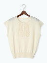 【SALE/60%OFF】Te chichi TERRASSE フロントフリルニット テチチ トップス ニット ブラック ホワイト ブルー