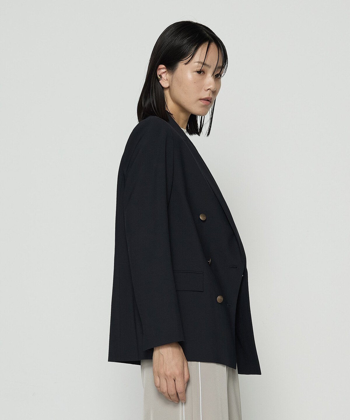 COMME CA TALL [ TALLサイズ ] T/W2WAYストレッチ ジャケット コムサ ジャケット・アウター テーラードジャケット・ブレザー ネイビー【送料無料】