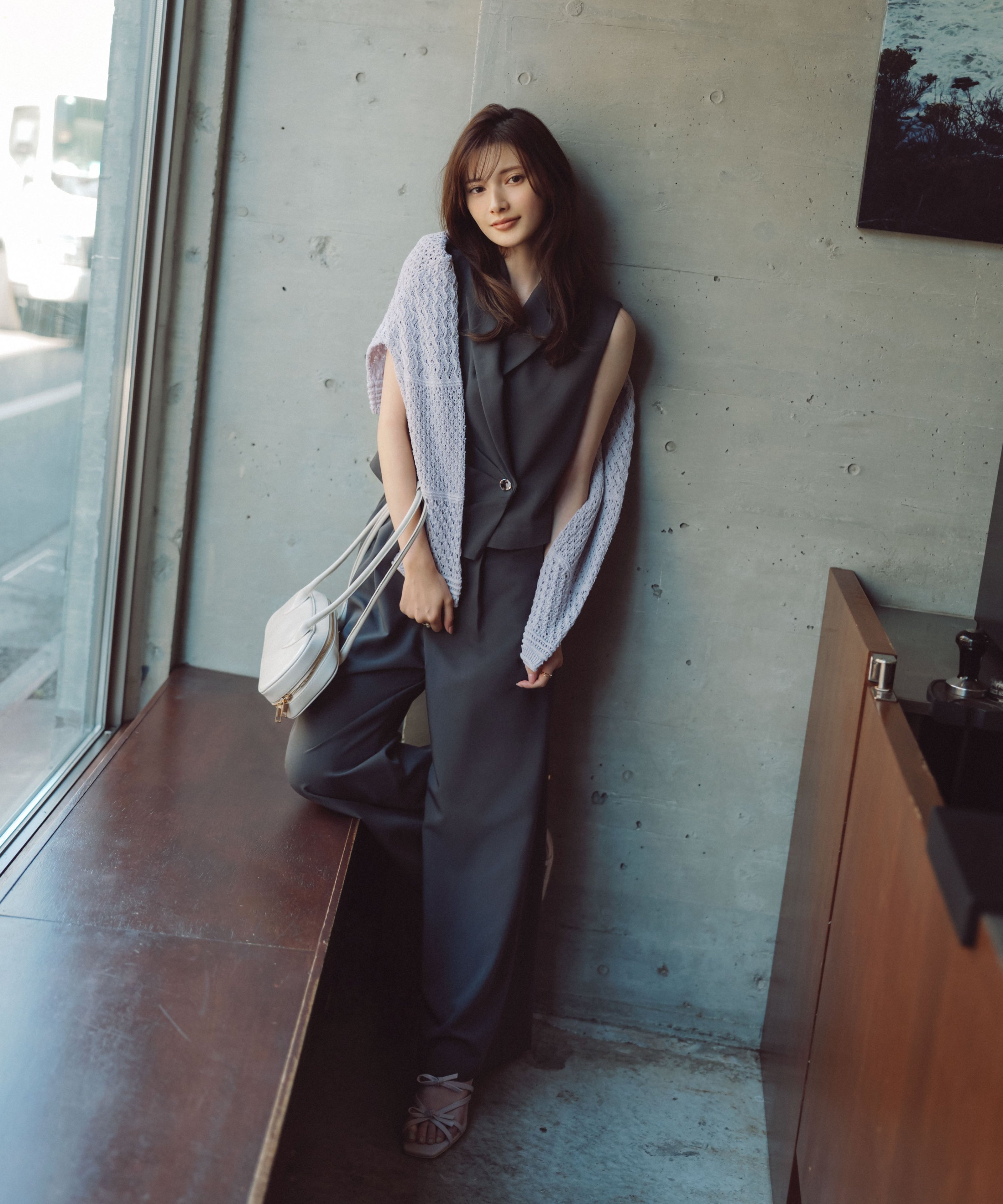 PROPORTION BODY DRESSING ベルトドッキングワイドパンツ 26SS プロポーションボディドレッシング パンツ その他のパンツ グレー ピンク