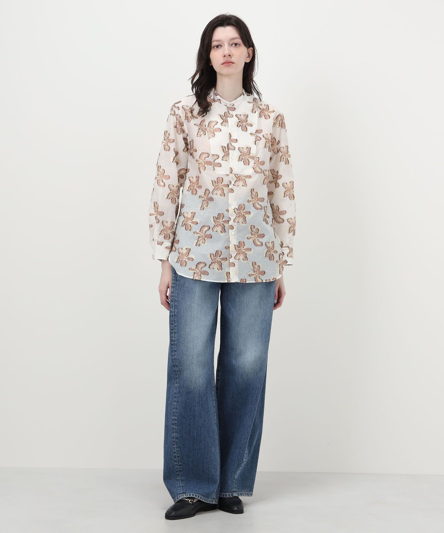 MACPHEE バイカラージャカード ボザムチュニックシャツ トゥモローランド トップス シャツ・ブラウス ゴールド