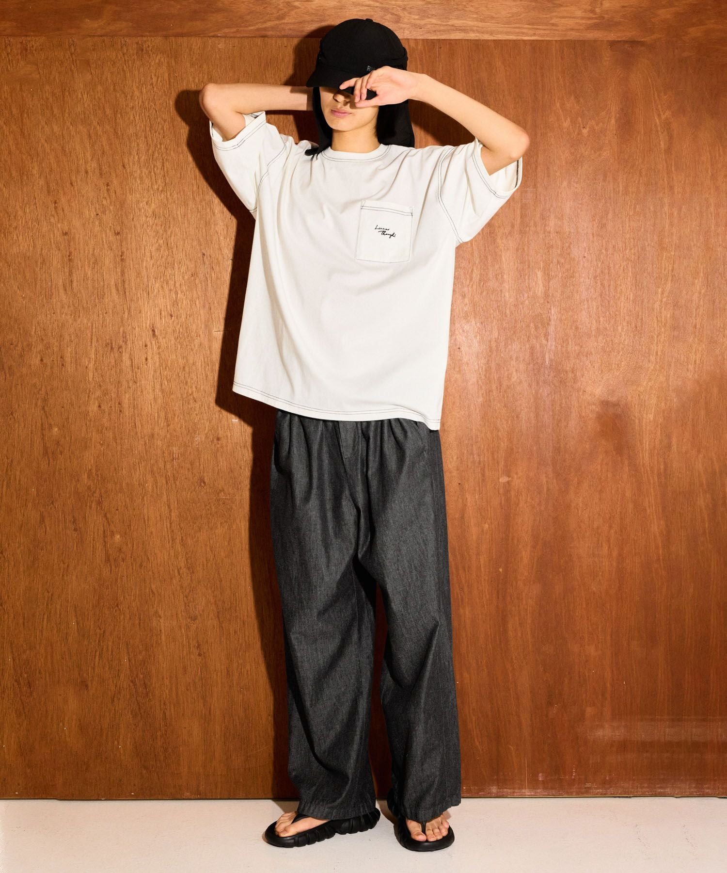 LAKOLE ＜接触冷感＞シックフェードT ラコレ トップス カットソー・Tシャツ ブルー ホワイト ワインレッド グリーン ブラック イエロー