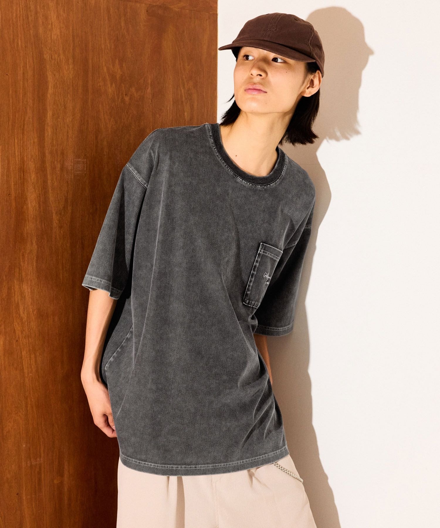 LAKOLE ＜接触冷感＞シックフェードT ラコレ トップス カットソー・Tシャツ ブルー ホワイト ワインレッド グリーン ブラック イエロー