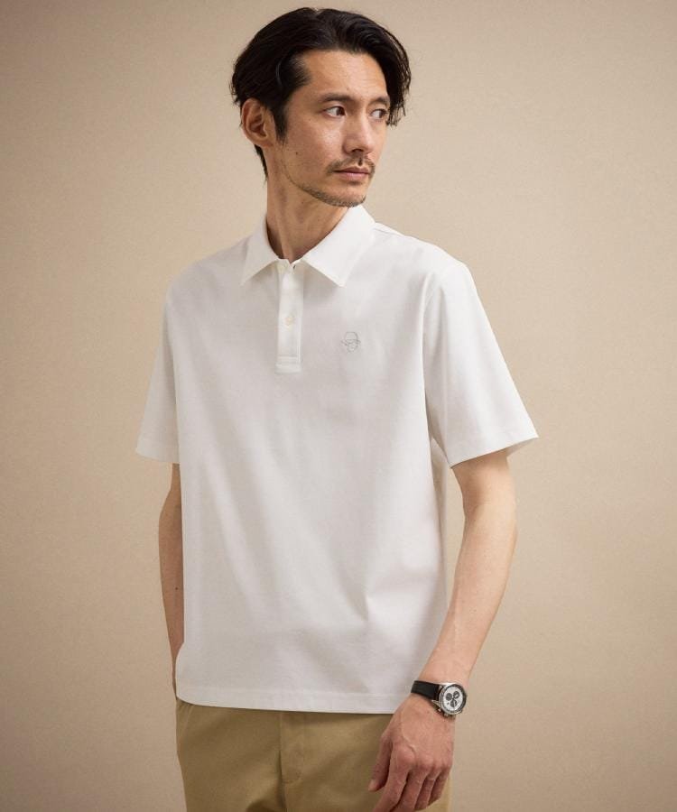 TAKEO KIKUCHI 【接触冷感】アイスクリアコットン ワンポイント ポロシャツ タケオキクチ トップス ポロシャツ オレンジ ブルー ブラック グリーン ホワイト ネイビー【送料無料】
