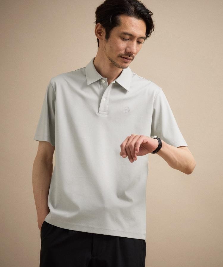 【SALE／20%OFF】TAKEO KIKUCHI 【接触冷感】アイスクリアコットン ワンポイント ポロシャツ タケオキクチ トップス ポロシャツ オレンジ ブルー ブラック グリーン ホワイト ネイビー【送料無料】