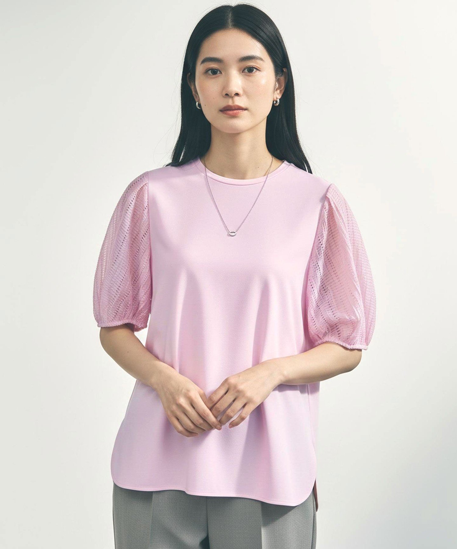 UNFILO BEAUTY FORM-T タックスリーブ Tシャツ アンフィーロ トップス カットソー・Tシャツ ブラック グレー ピンク ホワイト