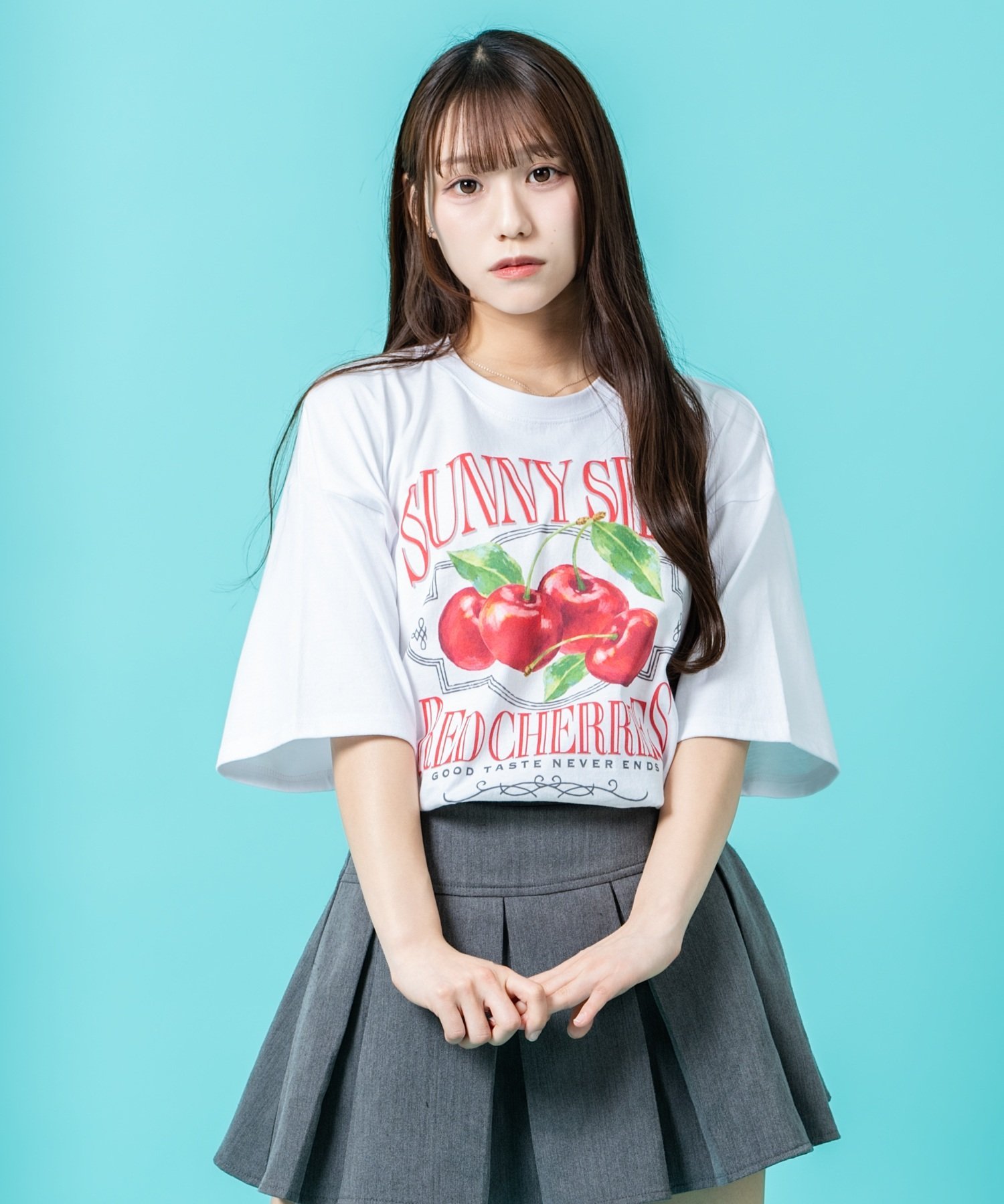SIDEWAY STANCE さくらんぼ プリント 半袖Tシャツ インプローブス トップス カットソー・Tシャツ ホワイト