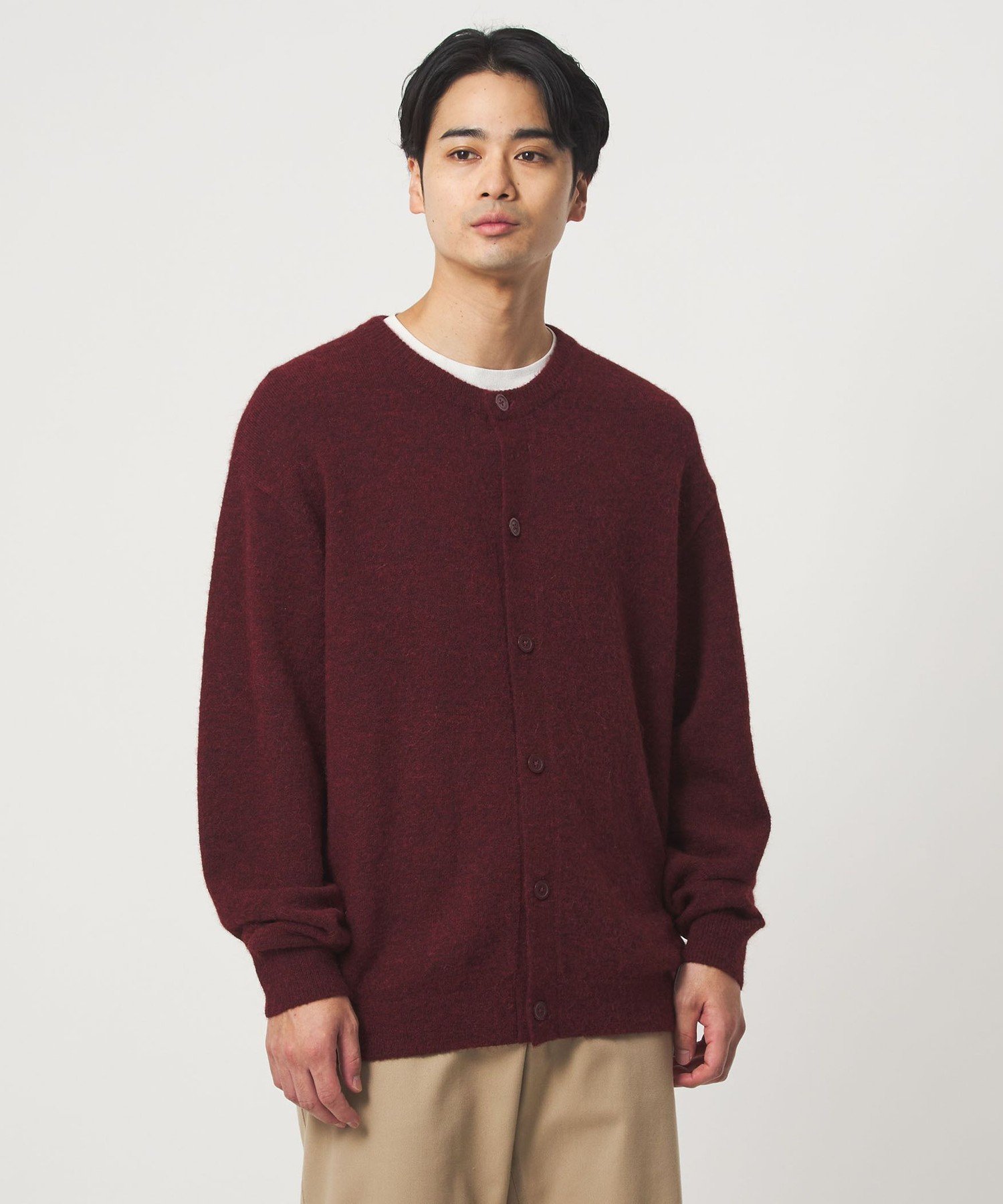 【SALE／40%OFF】UNITED ARROWS green label relaxing アルパカ ブレンド クルーネック カーディガン ユナイテッドアローズ アウトレット トップス カーディガン グレー レッド【送料無料】