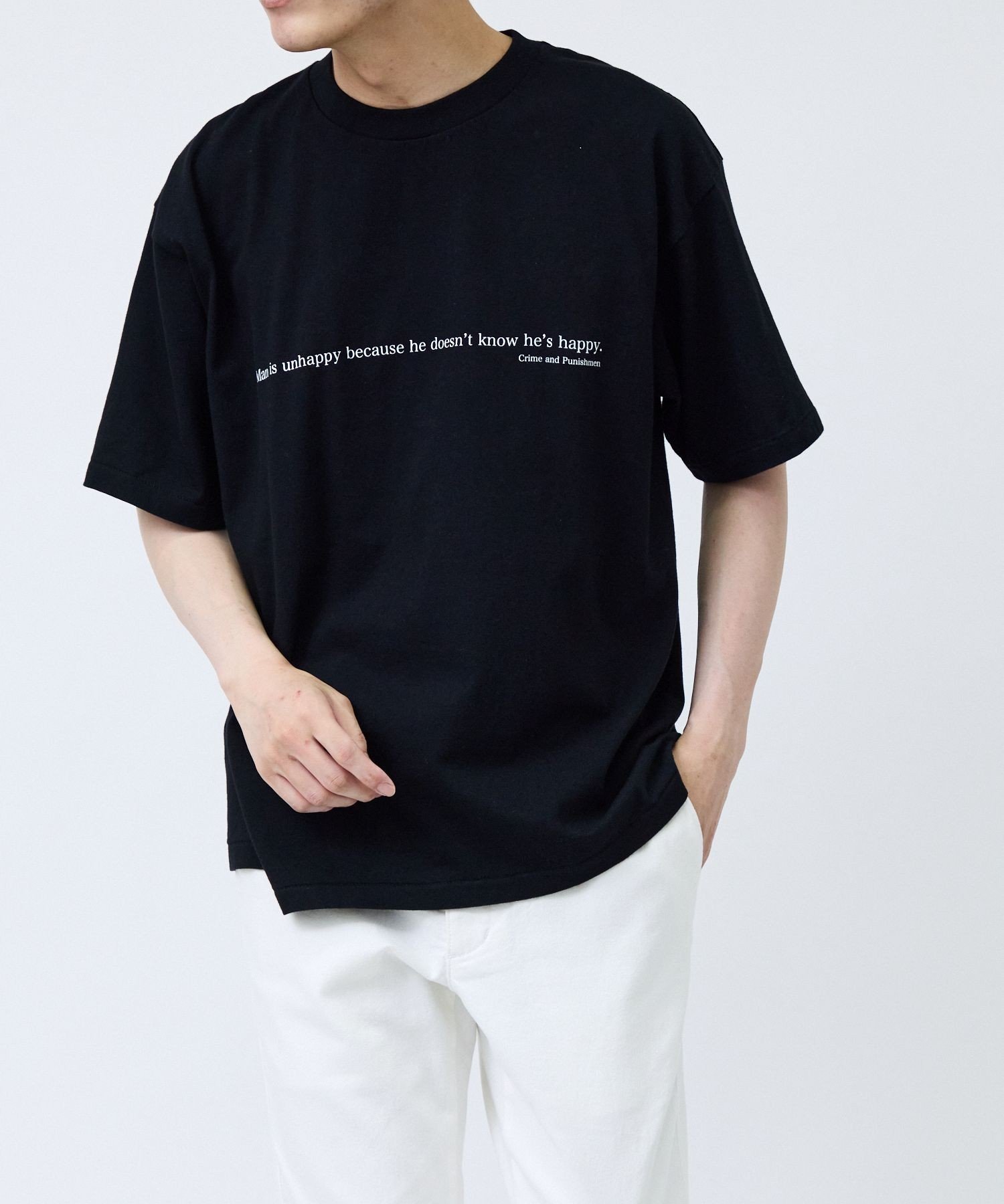 【SCREEN STARS / スクリーンスターズ】フロントタイポグラフィTシャツ ジュン スタンダード ピックス トップス カットソー・Tシャツ ホワイト ブラック