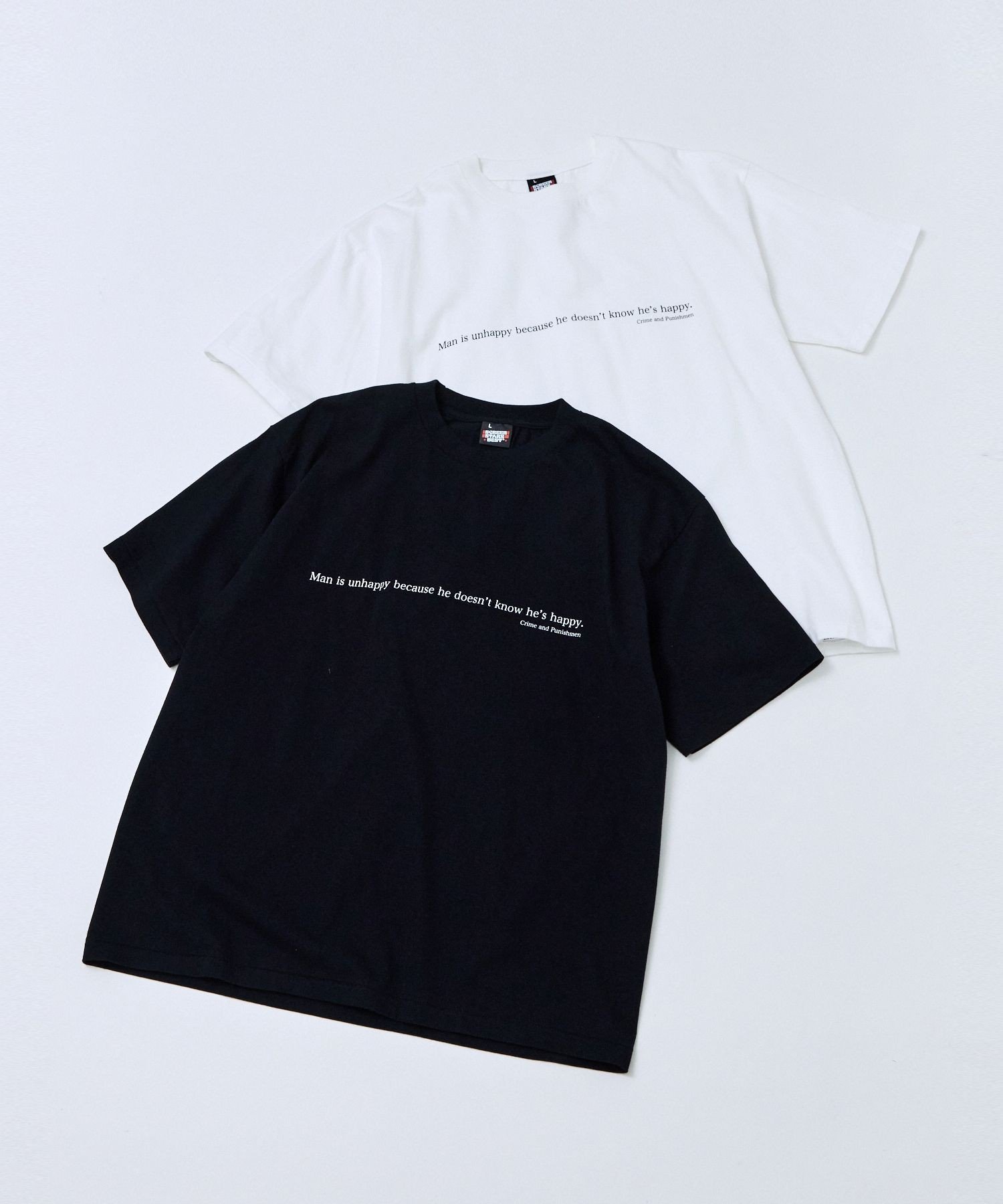 【SCREEN STARS / スクリーンスターズ】フロントタイポグラフィTシャツ ジュン スタンダード ピックス トップス カットソー・Tシャツ ホワイト ブラック