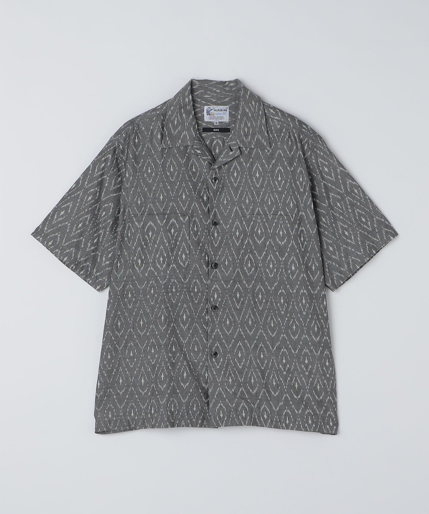 MEN THE ALASKAN: イカット オープンカラーシャツ シップス トップス シャツ・ブラウス パープル オレンジ グレー