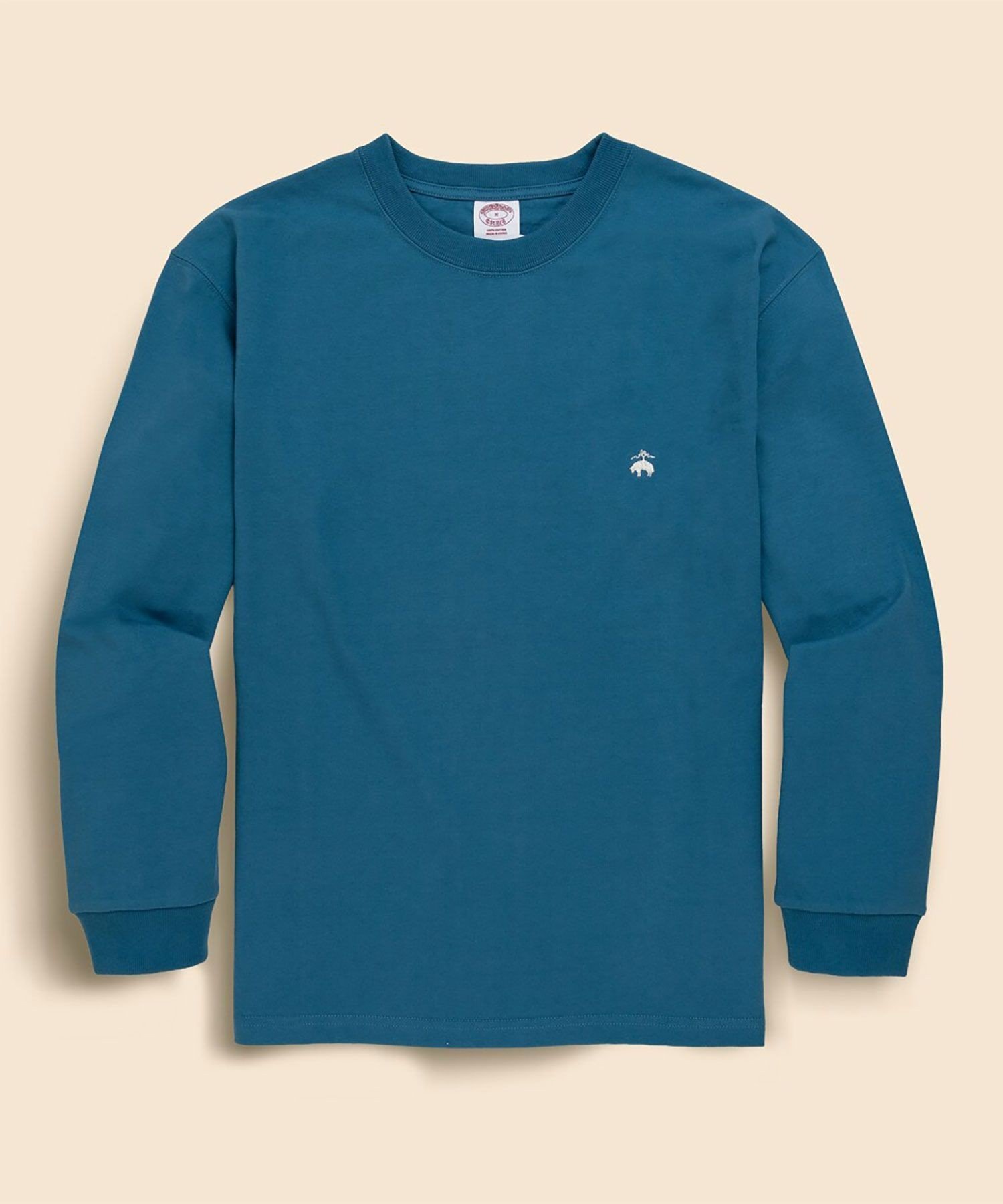 BROOKS BROTHERS USAコットンジャージー GFロゴ ロングスリーブ Tシャツ ブルックス ブラザーズ トップス カットソー・Tシャツ ブラウン グリーン ブルー【送料無料】