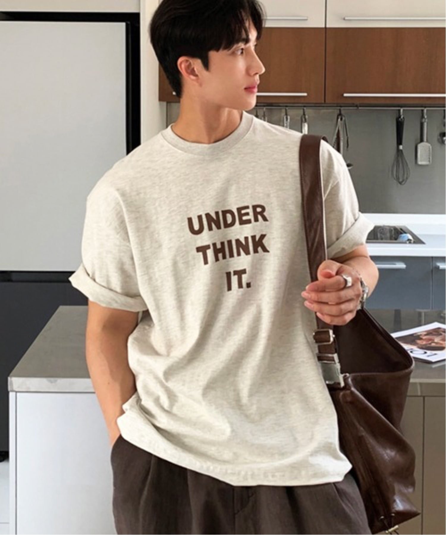 NOWLE NOWLE/(M)【NOWLE】メッセージロゴ プリント クルーネック 半袖 Tシャツ チェルカ トップス カットソー・Tシャツ ホワイト グレー