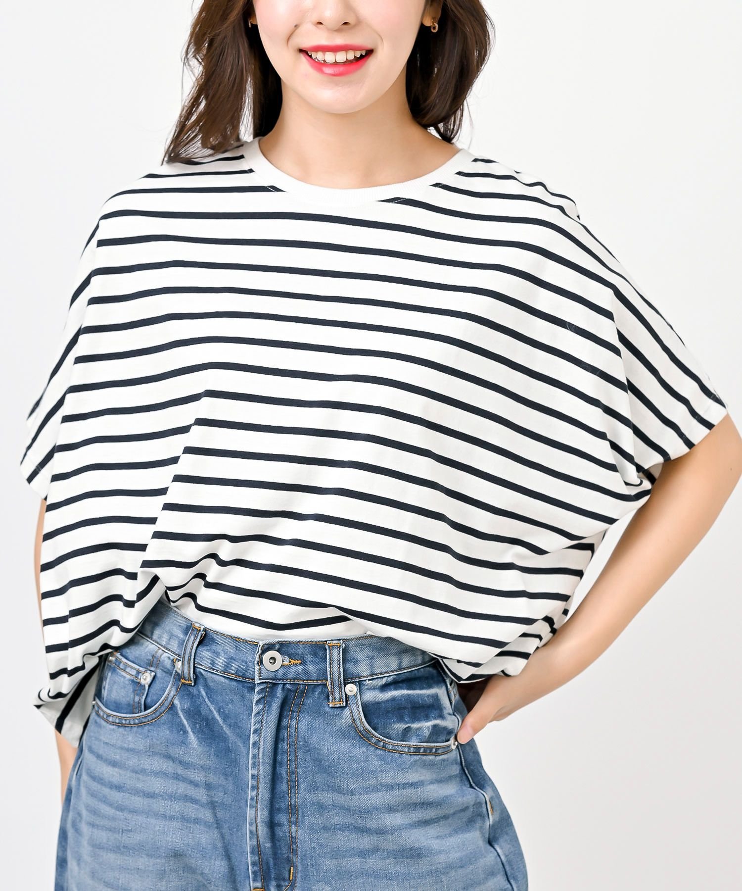 rps ボーダードルマンプルオーバー アールピーエス トップス カットソー・Tシャツ ベージュ ブルー ホワイト グリーン ネイビー ブラックのサムネイル
