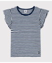 【SALE/20%OFF】PETIT BATEAU スラブジャージボーダー半袖Tシャツ プチバトー トップス カットソー・Tシャツ ブルー オレンジ【送料無料】