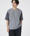 【SALE／60 OFF】NANO universe LB.04/ツートーン切り替えTシャツ ナノユニバース トップス カットソー Tシャツ グレー ホワイト ネイビー