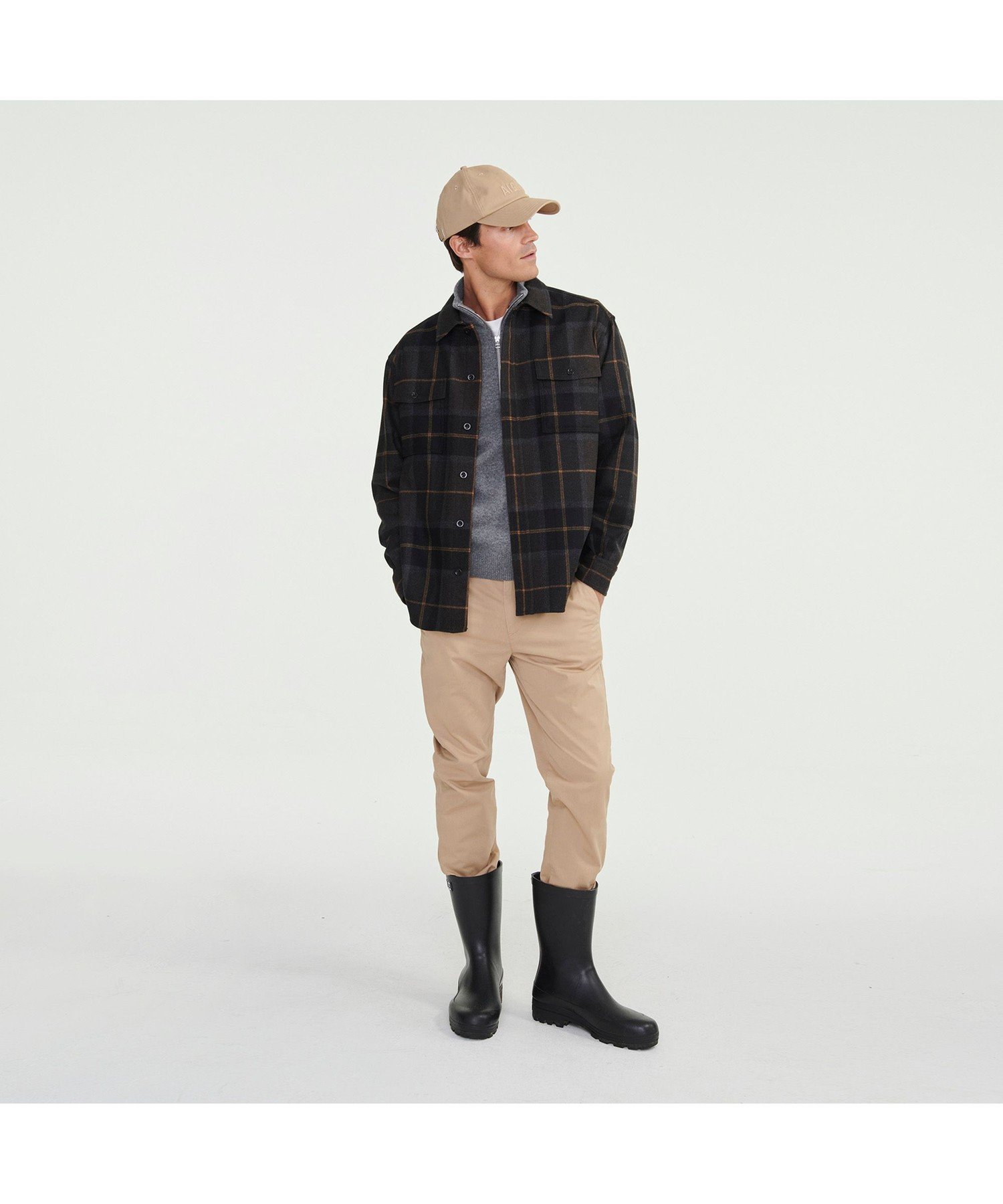 【SALE／30%OFF】AIGLE フランネルチェックシャツ / ウールシャツ エーグル トップス シャツ・ブラウス ブラウン オレンジ【送料無料】