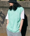 【SALE/22%OFF】VENCE share style MENs 【2点セット】メッシュニットベストアンサンブルTシャツ ヴァンス エクスチェンジ トップ...