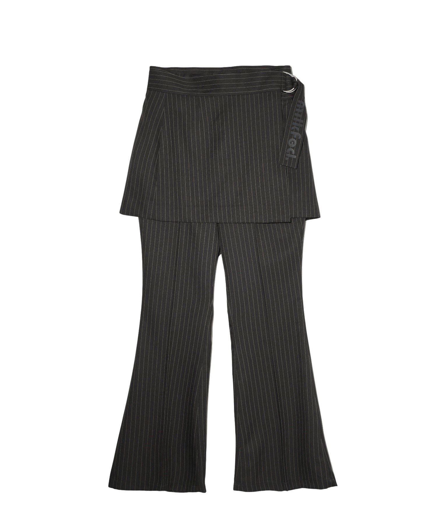 MILKFED. LAYERED FLARE PANTS ミルクフェド パンツ その他のパンツ グレー ブラック