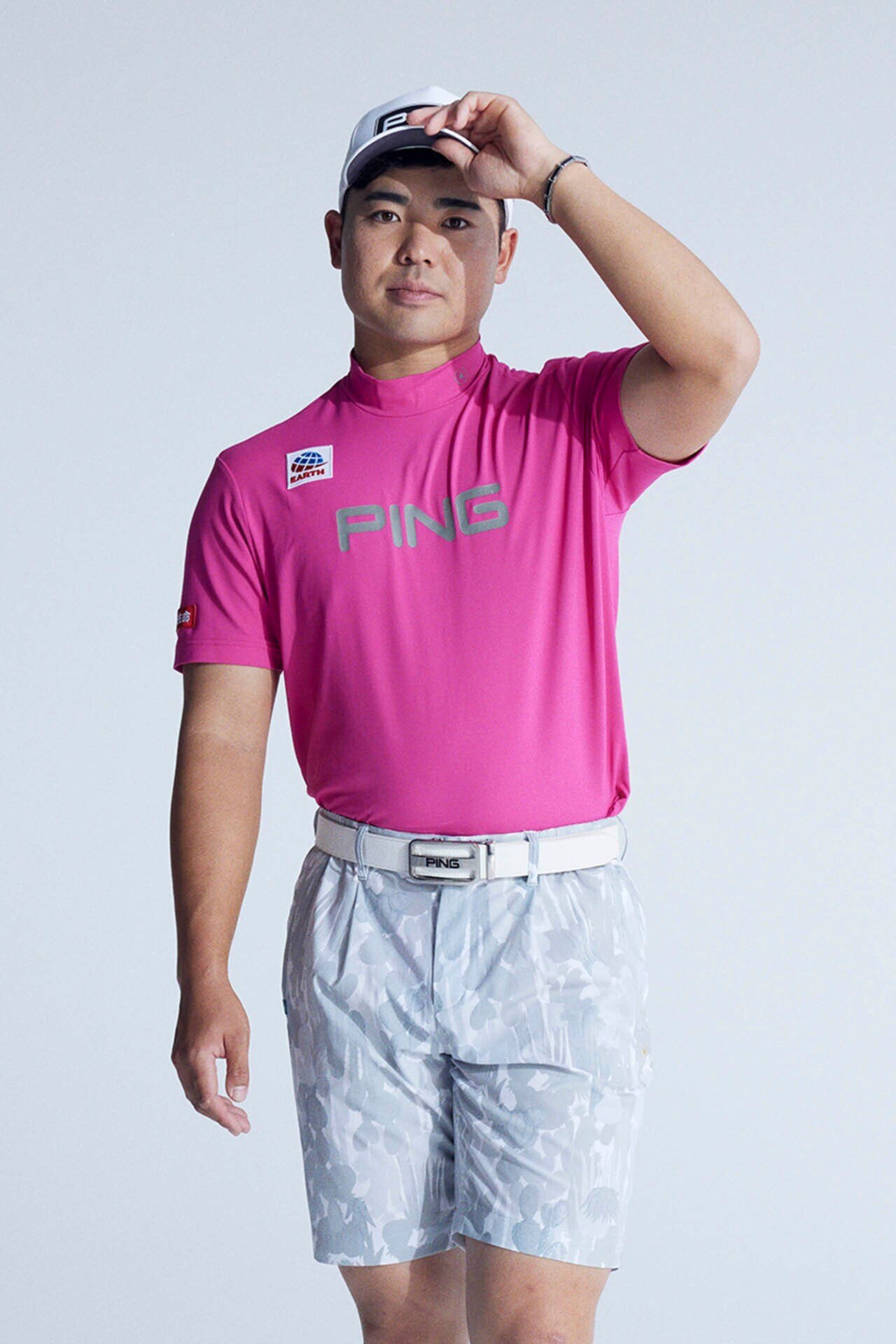 PING APPAREL 蝉川プロ別注 半袖ハイネックカットソー ＜PERFORMANCE＞ (MENS) ピン アパレル トップス その他のトップス ピンク イエロー ホワイト