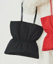 【SALE/55%OFF】kivi ギャザートートバッグ レトロガール バッグ トートバッグ ブラック シルバー レッド