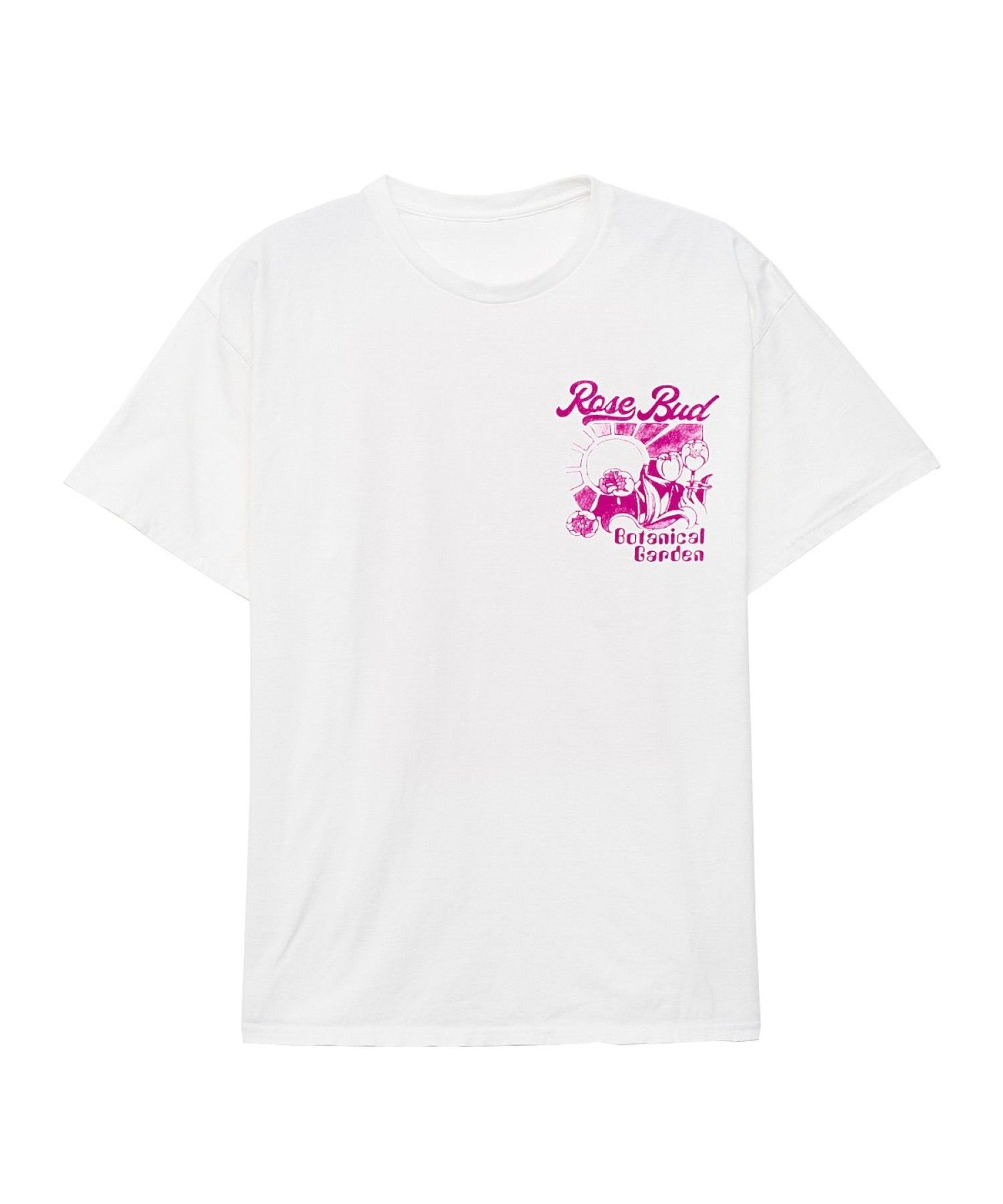 ROSE BUD Botanical garden T-shirts ローズバッド トップス カットソー・Tシャツ ホワイト ブラック